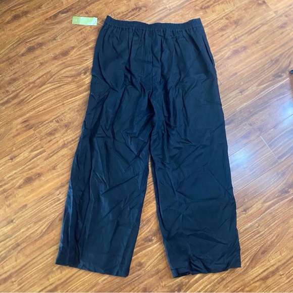 NWT New Coldwater Creek Women's Black Linen Wide Leg Brooke Classic Pant Size 1X - Picture 2 of 16